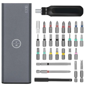 Multi-Function Magnetic Ratchet Flat-Head Screwdriver Set 28-Piece Hand Tools Electric Manual Drivers for DIY Steel Plastic