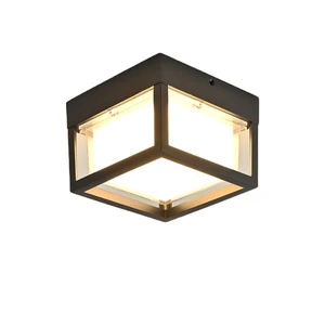 Square Outdoor LED Ceiling Light 3500K Warm White High CRI 90 Waterproof Modern Design for Balcony Courtyard Garden Wall Sconce