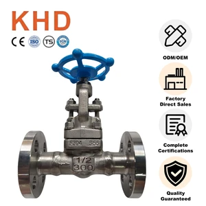 KDH 304 Stainless Steel Forged Globe Valve 1/2 Inch Class 300 Flanged Industrial Handwheel Globe Valve