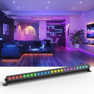 U`King 60W LED Wall Washer Light Bar 24x3W RGB LED Wall Wash Bar DMX512 Control Strobe Effect Floodlight for Stage DJ Wedding