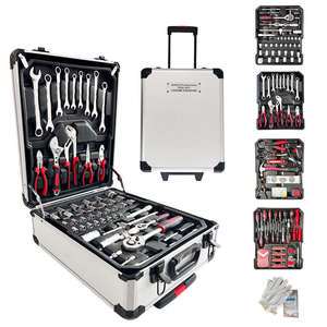 499-Piece Hand Tool Set Aluminum Hard Case Four-Layer Hardware Kit OEM for Auto Repair Home Workshop