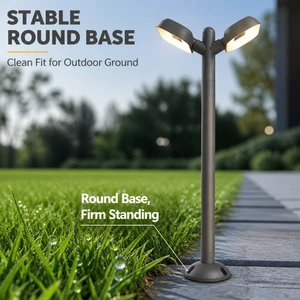 LED Bollard Light Outdoor IP65 Landscape Garden Lawn Post Lamp 36W Dual Head Pathway Courtyard Pedestrian Walkway Lighting