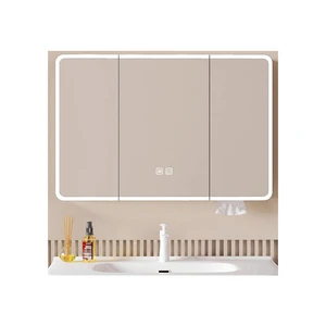 Modern LED Mirror Vanity Cabinet Touch Control Stepless Dimmable Mirror Lamps for Bathroom IP65 Rated Medicine Toilet Storage