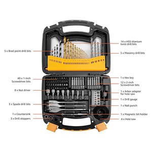 100 PCS Hot Sale Portable Woodworking Metal Hand Tool and Power Tools Drill Set