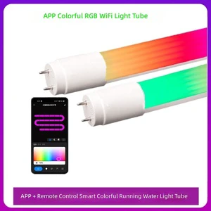 APP Control RGB WiFi LED Tube Light with Remote Control Color Changing Running Water Effect