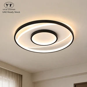 Modern Round Led Ceiling Light Acrylic Flush Mount Remote Control Dimmable Tri Color High Cri For Bedroom Living Room