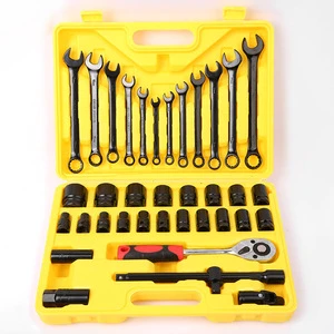 37 Piece Repair Tool Set, Ratchet Wrench Repair Socket Wrench Set and Manual Tool Set