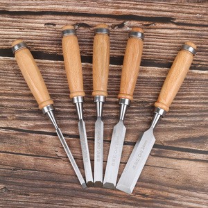 Woodworking Chisel Set 5 Piece 20mm Straight Tip Flat Head Chrome Vanadium Steel Carpentry Tools