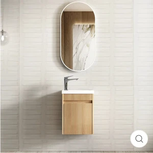 Luxury Modern Custom Color Tiny Floating Small Bathroom Vanity Cabinet And Sink Set For The Small Bathroom