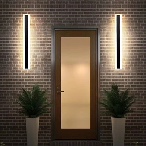 72W Modern LED Square Wall Lamp IP65 Waterproof Aluminum Shell 2000MM Strip Villa Garden Outdoor Decoration Solar Powered
