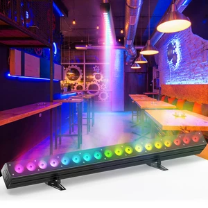 U`King 180W Wall Washer Lights DMX Control 18X10W RGBWA+UV 6in1 LED Stage Wall Washer Bar Light for DJ Wedding Party
