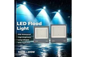 IP66 Waterproof 100W 150W 200W LED Flood Light Outdoor High Power Die-Cast Aluminum AC85-265V 2-Year Warranty for Stadium Garden