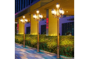 European-style Vintage LED Street Lamp for Home Yard Garden Outdoor Waterproof High Pole 2-Year Warranty IP65 Rated 220V