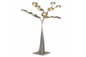 Custom Outdoor Luminous Disc Tree Sculpture Stainless Steel Metal Tree For Plaza And Landscape Decoration
