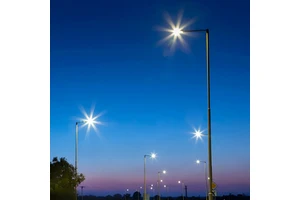 60W-300W AC IP65 Aluminum Waterproof Outdoor LED Street Road Lamp with Pole 5-Year Warranty 3500-5000K Color Temperature