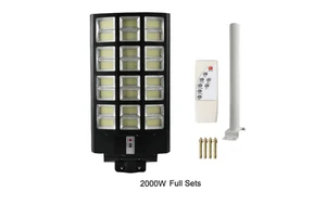 Outdoor Solar Light All in One Integrated Led Solar Street Light ABS Fast Shipping IP65 Waterproof 1200w 1500w 2000w 10 CE 80