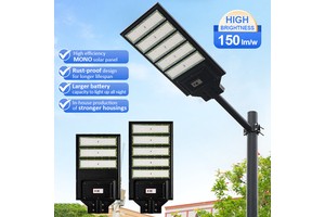 High Brightness All in One LED Solar Streetlight 300w 500w 1000w 1200w IP65 Outdoor Waterproof Solar Street Light Lamp Supplier