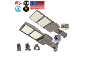 US Stock 100W-400W IP65 Aluminum Outdoor LED Shoebox Street Light Sensor Control ETL DLC 5-Year Warranty