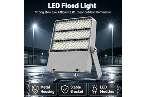 200W High Mast Waterproof IP66 LED COB Flood Light 6000K Ra90 Anti-Glare 120 Beam Angle Solar RGB Lightweight 5-Year Warranty