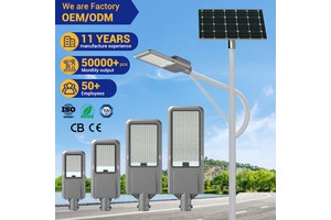 Main Road Engineering High Lumen Ip65 Streetlight Aluminum 100w 200w 300w 400W 500W Split Outdoor Led Solar Street Light