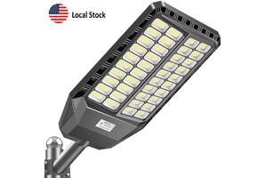 Solar Street Light IP65 Motion Sensor Remote Dimming 22000mAh Battery ABS Glass Outdoor Lighting US Local Stock 1440LED