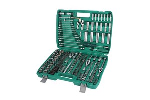 Factory Vertical Car Repair Kit Set with 216 Pieces Chrome Vanadium Steel Tools in Case
