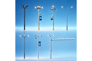 Factory Wholesale Polygonal Smart LED Street Light Pole with Camera CCTV IP65 Waterproof AC Powered Outdoor Street Lamp