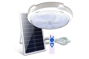 Solar LED Ceiling Lamp Shed Light for Indoor Outdoor Home 50W 100W 200W Highlight Remote Control Patio Garage Landscape Lighting