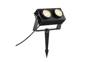 Modern High Quality 2*20W IP65 Aluminum Black Outdoor Led Flood Light with Spike Mount for Garden Use