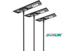 BOSUN IP65 Solar Street Lamp Waterproof Aluminum 120W 150W 180W 240W All In One Solar Street Lights Outdoor