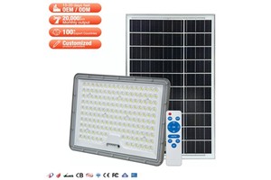 ZY Commercial CE Portable Solar ABS LED Flood Light Project IP65 Waterproof 100W-400W Garden Street Lamp With Remote Control