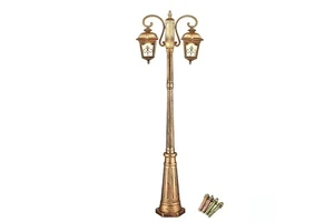 Classic European Style Double-Head Garden Post Light - Waterproof Outdoor Street Lamp for Patio & Walkway