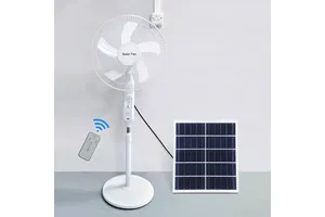 High Capacity 15000mAh Solar Fan 20W High Efficiency Panel 3 Gears Rechargeable Fan with Charging Indicator & USB Phone Port