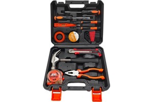 19-Piece Carbon Steel Machinist Tool Set Mobile Repair Car Tools Kit in Cloth Bag Combo Tool Boxes Convenient Storage Solution