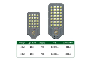 Popular Style Product ABS 1000W 1500W Powered Solar Street Lamp Street Light With Pole
