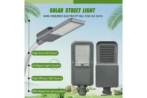 Split Solar Street Light 100W LED IP66 Waterproof with LiFePO4 Battery and Aluminum Alloy for Main Road All-in-Two