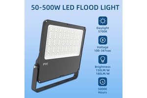 High Lumen Outdoor LED Flood Light 150LM/W 100W/150W/200W/500W IP66 For Stadium Parking Lot Facade Lighting Photocell Floodlight