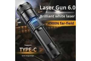 Super Bright Aurora Cannon LED Floodlight Large Outdoor Patrol Spotlight Long-Range Zoom USB Charged IP65 Rating for Camping