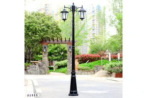 European-Style Double-Headed LED Antique Street Lamp 3m Outdoor Waterproof Retro Garden Lamp Poles Octagonal Courtyard Lighting