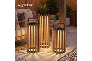 Customized Logo/Packaging Outdoor Teak solar Led Large lamps And Lanterns