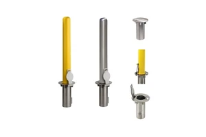 Custom Removable Lockable Security Steel Bollard With Embedment Sleeve Powder Coated Parking Driveway Detachable Traffic Post