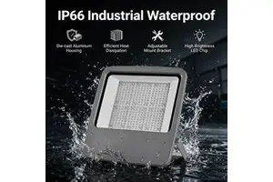 IP66 Corrosion-Resistant 100W/200W CRI 80 120 Beam Angle Lightweight LED Flood Light for Coastal Villa Garden Parking Lot