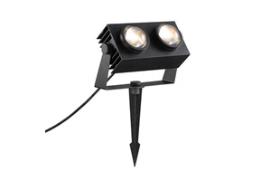 Modern Style 2*20W IP65 Rated Glass Lens Aluminum Black Exterior Spot Lamp Led Outdoor Garden Flood Light