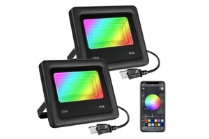 20W App Flood Light Mobile Phone Smart Flood Light Dimming And Color Tone Voice Remote Control RGBW Flood Lights