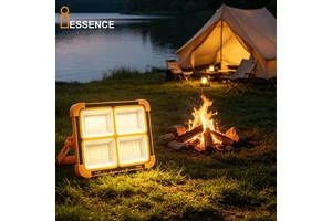 Solar LED Flood Light PPS Body Heat Resistant IP66 Waterproof Outdoor Rechargeable Portable for Stadium Camping Emergency
