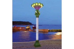 High Quality Modern Peacock Decorative Street Lamp IP65 Bollard Pole Outdoor Waterproof Led Garden Light