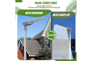 All In Two Solar LED Street Light 60W IP66 Waterproof Aluminum Lamp Body With LiFePO4 Battery For Main Road