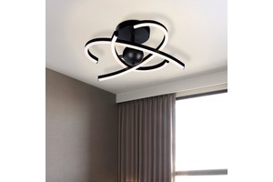 Modern Style Indoor Decoration Lamps Corridor Home Shop LED Metal Ceiling Lamp with Black & Chrome Finish