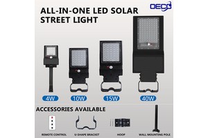 1500LM All-In-One IP65 Waterproof LED Solar Sensor Street Light with Battery for Road and Outdoor Lighting RoHS Certified
