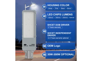 Factory Economical Led Street Light Smd with PC Lens 30W~300W Led Street Light Outdoor IP66 Led Street Light